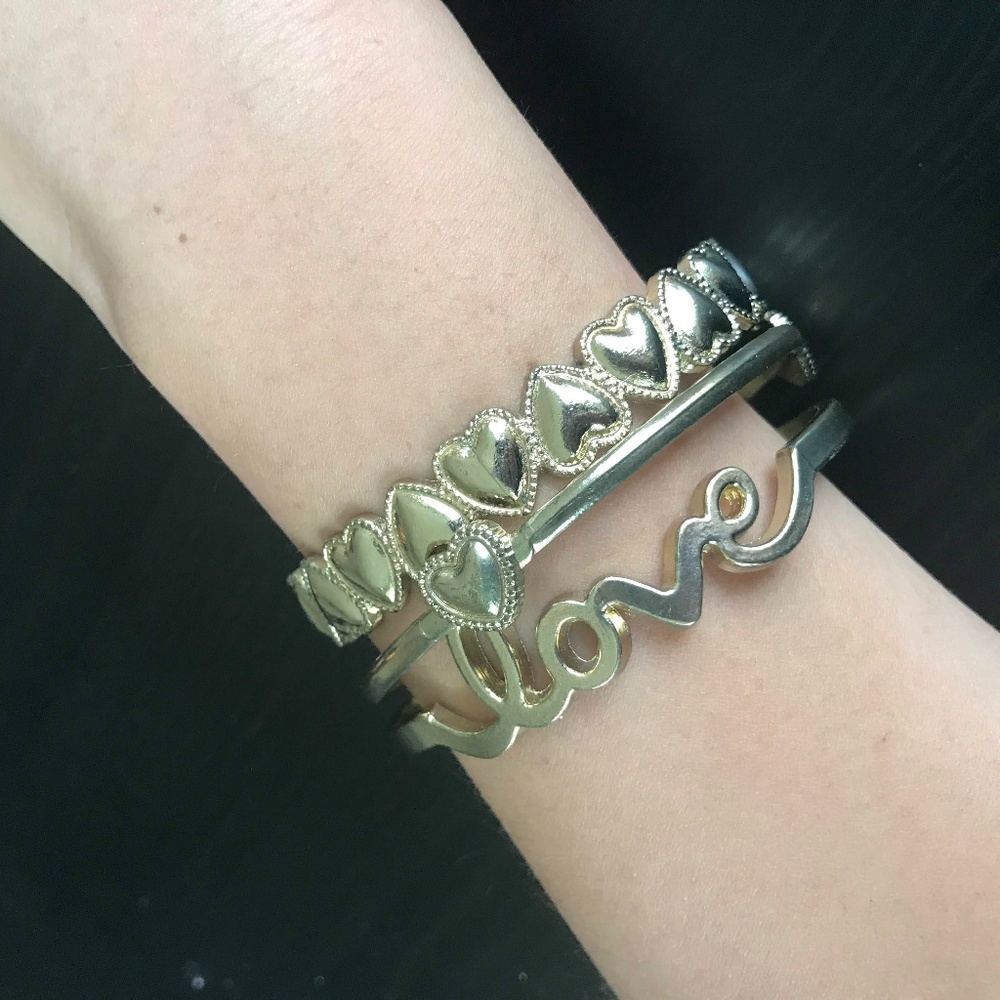 Gold Love Themed Bangles